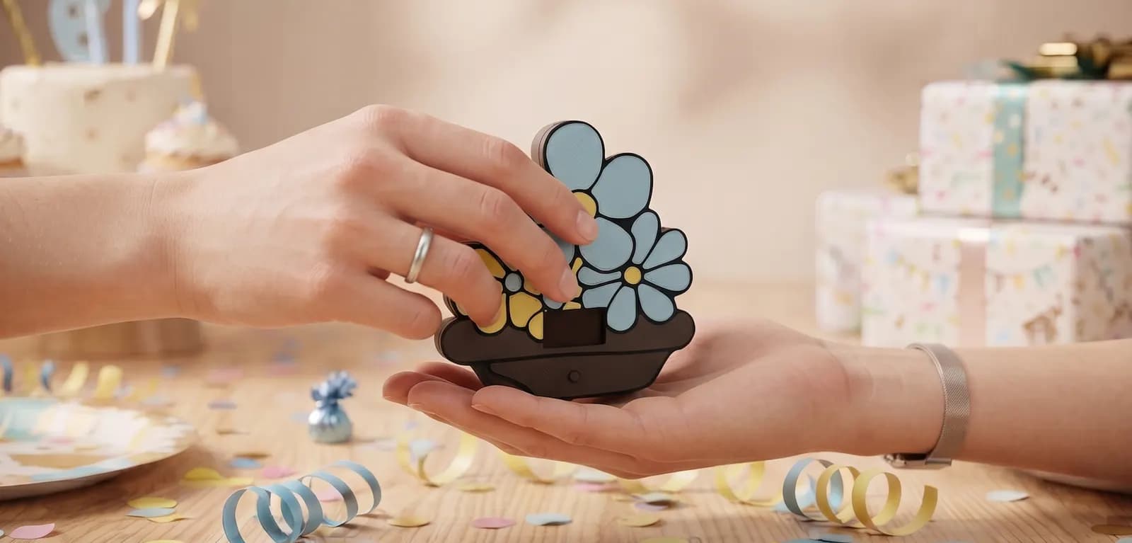 Productfoto van de Wishly WensBloem die gegeven wordt